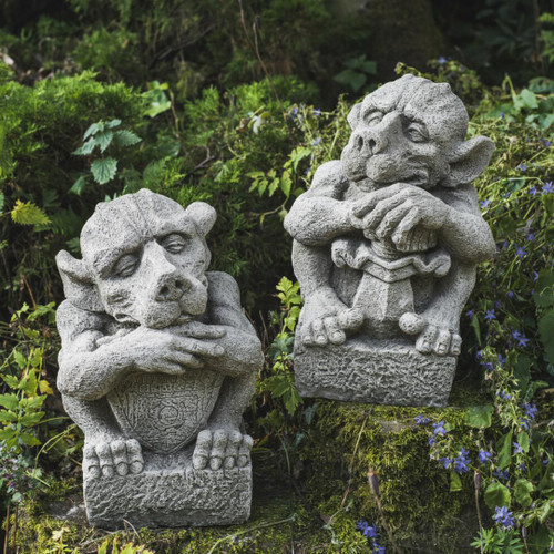 Pair of Sword and Shield Gargoyles Statues Pair of Sword and Shield Gargoyles Statues