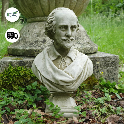 Shakespeare Bust Garden Ornament