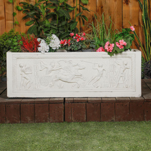 Gladiator Design White Stone Planter Trough Gladiator Design White Stone Planter Trough