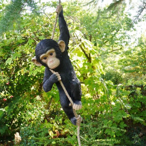 Climbing Monkey with rope Garden Ornament