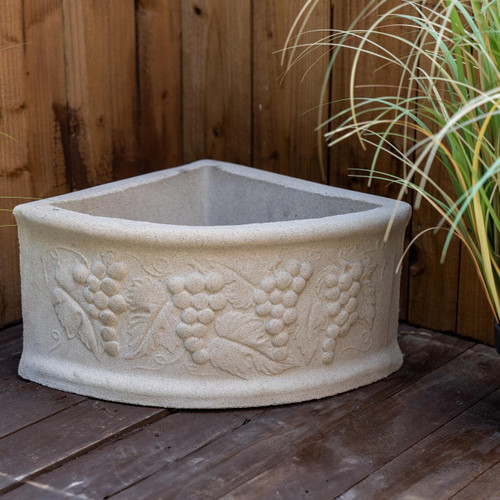 Grape design Sandstone Corner Planter 