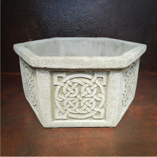 Hexagon Shaped Celtic Planter Hexagon Shaped Celtic Planter