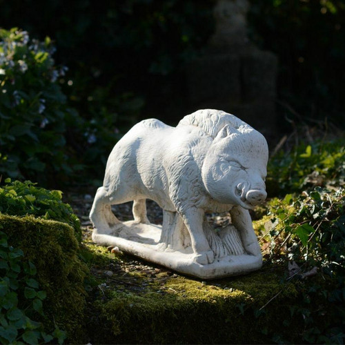 Stone Cast Boar Statue by Discount Garden Statues