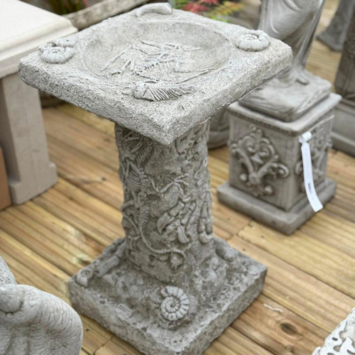 Stone Cast Detailed Jurassic Bird Bath