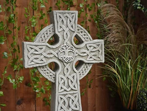 Amazingly Detailed Large Celtic Cross Garden Ornament