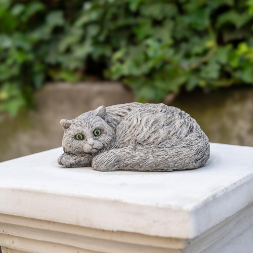 Persian Cat Stone Cast Garden Ornament Persian Cat Stone Cast Garden Ornament