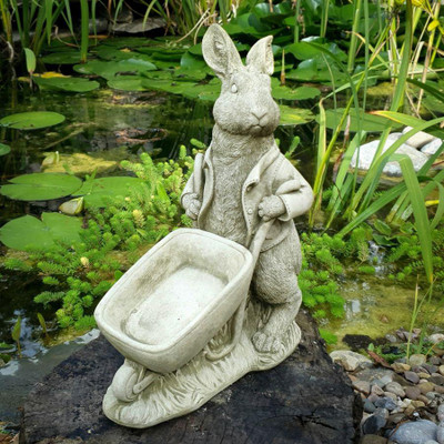 Mr Rabbit Bird Feeder | Stone Cast Rabbit| Exceptional Garden Ornaments ...
