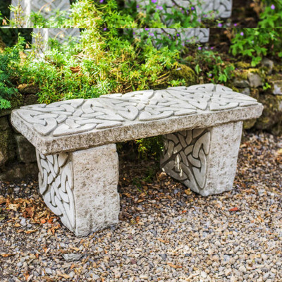 Celtic Garden Bench Garden Bench Heavy Stone Cast Garden Bench