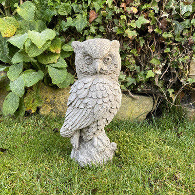 Small Stone Cast Owl Ornament by DGS with free shipping | Animal ...