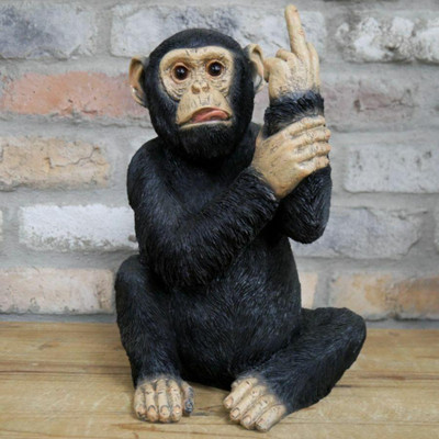 Up Yours Monkey Ornament Indoor Home Decor - Main Image
