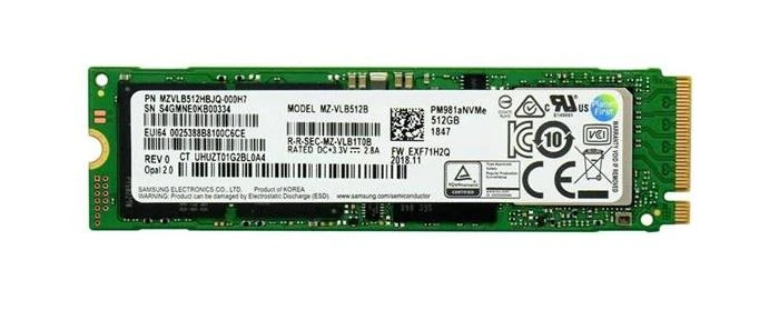 MZVLB512HBJQ-000H7 Samsung PM981a 512GB NVMe M.2 2280 SSD