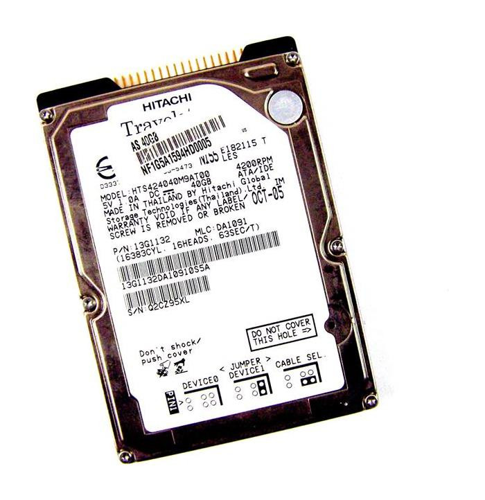 Hitachi Travelstar 40GB IDE Laptop Hard Drive – HTS424040M9AT00, 2.5-inch