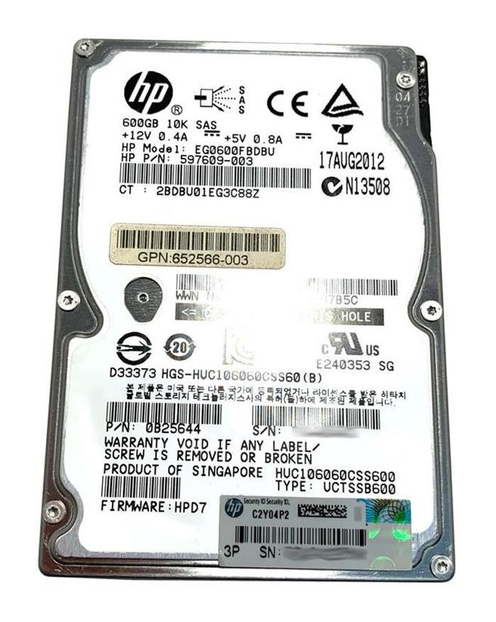 HP 872478-B21 600GB 10000rpm SAS 12Gbps 2.5in Hard Drive