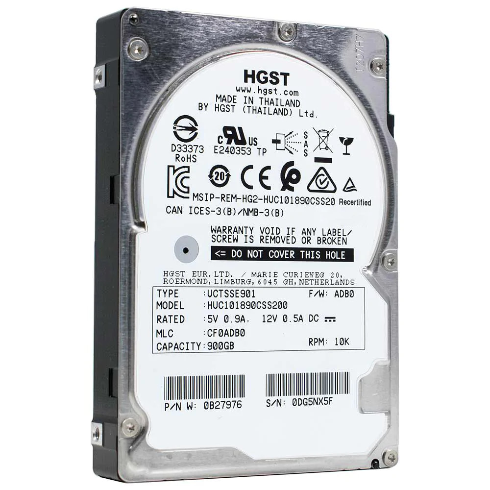 HGST Hitachi 0B27976 900GB 10K RPM 2.5" SAS 12Gbps Hard Drive ...