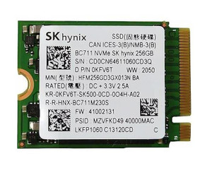 0KFV6T Dell 256GB NVMe M.2 Solid State Drive
