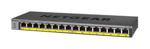 Netgear GS116PP-100NAS 16-Port Gigabit Ethernet Unmanaged Switch - 183W PoE/PoE+ - Wall Mountable Rack-mountable Desktop