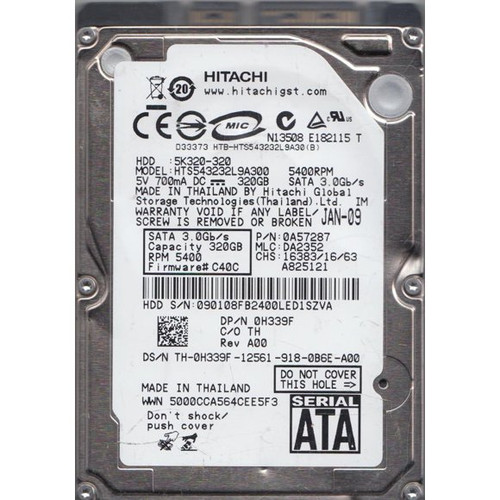 HGST Hitachi Travelstar 5K320 0A57287 320GB 15K RPM 2.5" SATA Hard Drive