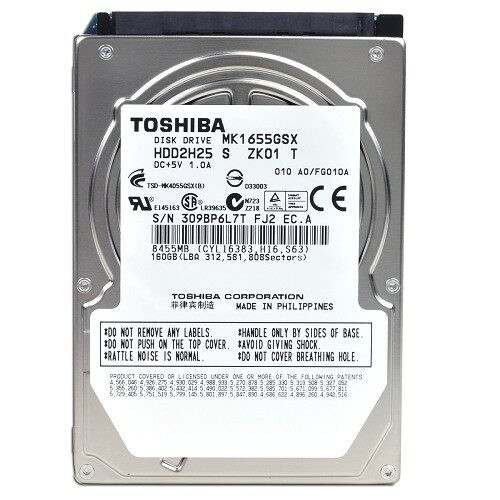 Toshiba MK1655GSX 160GB 15K RPM 2.5" SATA Hard Drive