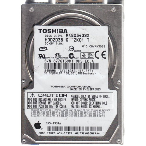 Toshiba MK8034GSX 80GB 15K RPM 2.5" SATA Hard Drive