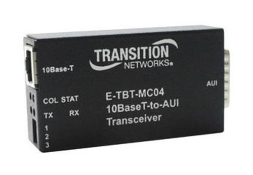 E-TBT-MC04 Transition 10Mbps 10Base-T to AUI RJ-45 Connector Transceiver Module