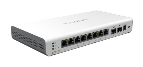 Netgear GC110P-100NAS Insight Managed Smart Cloud Switch - 8 Ports - 2 Layer Supported - Modular - 2 SFP Slots