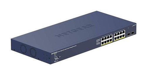 Netgear GS716TPP-100NAS 16 Ports Ethernet Switch - Manageable - 4 Layer Supported - Modular - 2 SFP Slots - Twisted Pair Optical Fiber