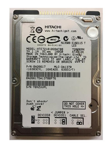 Hitachi Travelstar 0A26617 100GB 7200rpm 2.5in IDE Hard Drive