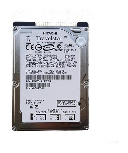 Hitachi Travelstar 0A25433 60GB 5400rpm 2.5in IDE Hard Drive