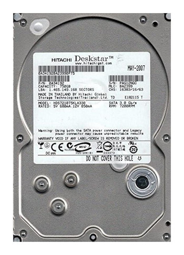 Hitachi Deskstar 0Y30040 750GB 7200rpm SATA 3Gbps 3.5in Hard Drive