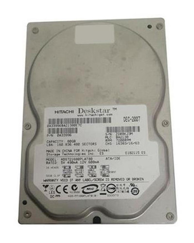 Hitachi Deskstar 0A37122 80GB 7200rpm SATA 3Gbps 3.5in Hard Drive