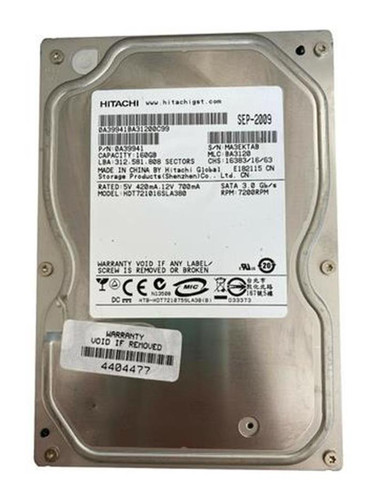 Hitachi CinemaStar HCT721016SLA380 160GB 7200rpm SATA 3Gbps 3.5in Hard Drive