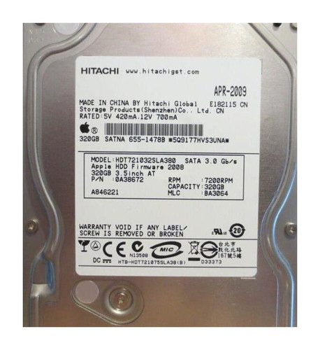 Hitachi Deskstar HI07OA38018 320GB 7200rpm SATA 3Gbps 3.5in Hard Drive