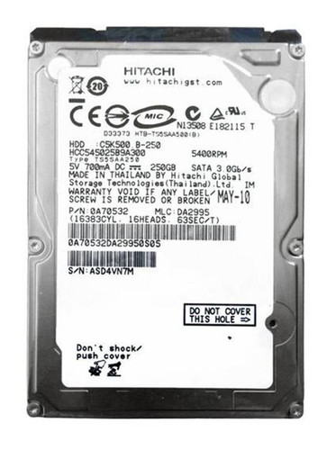 Hitachi 0A39416 250GB 5400rpm SATA 3Gbps 3.5in Hard Drive