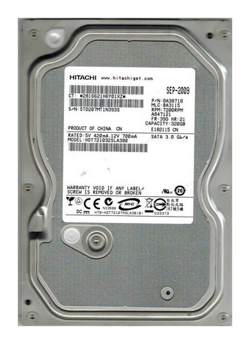 Hitachi 0A38018SP1 320GB 7200rpm SATA 3Gbps 3.5in Hard Drive