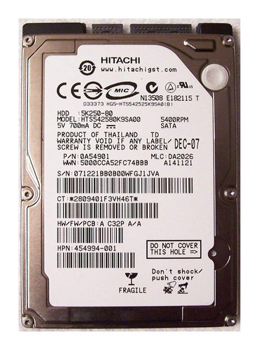 Hitachi 0A54861 80GB 5400rpm SATA 1.5Gbps 2.5in Hard Drive