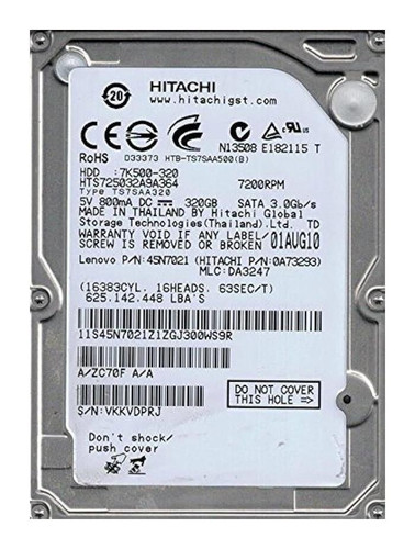 Hitachi 0A73333 320GB 7200rpm SATA 3Gbps 2.5in Hard Drive