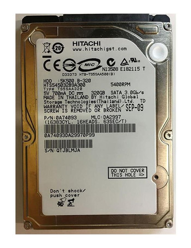 Hitachi TravelStar 0A70373 320GB 5400rpm SATA 3Gbps 2.5in Hard Drive