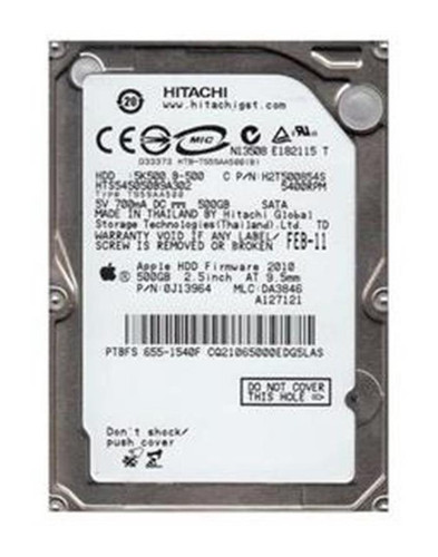 Hitachi Travelstar HTS547550A9E381 500GB 5400rpm SATA 3Gbps 2.5in Hard Drive