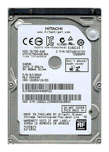 Hitachi Travelstar 0J18722 640GB 7200rpm SATA 3Gbps 512e 2.5in Hard Drive