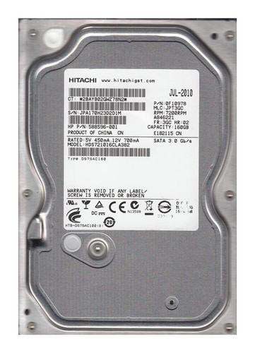 Hitachi Deskstar HDS721016CLA682 160GB 7200rpm SATA 6Gbps 3.5in Hard Drive