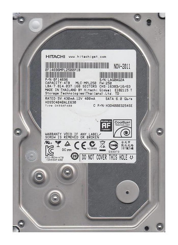 Hitachi Deskstar 0F14697 4TB 5400rpm SATA 6Gbps 512e 3.5in Hard Drive