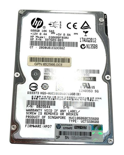 HP 730702-001 600GB 10000rpm SAS 6Gbps 2.5in Hard Drive