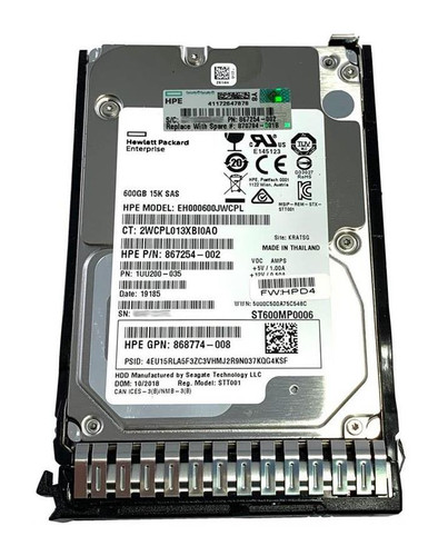 HP 873032-001 600GB 15000rpm SAS 12Gbps 2.5in Hard Drive