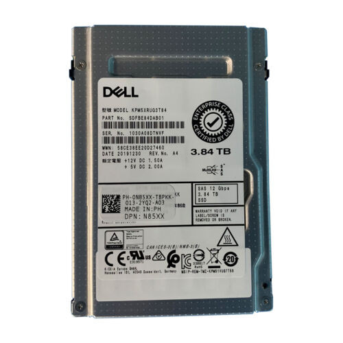 Toshiba KCD5XLUG3T84 3.84TB 2.5" NVMe Solid State Drive