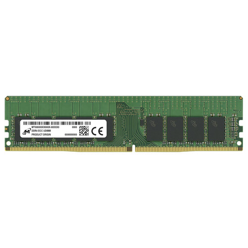 Micron MTA9ASF1G72AZ-3G2R1 8GB DDR4-3200MHz PC4-25600 ECC Unbuffered CL22 288-Pin UDIMM 1.2V Single Rank Memory Module