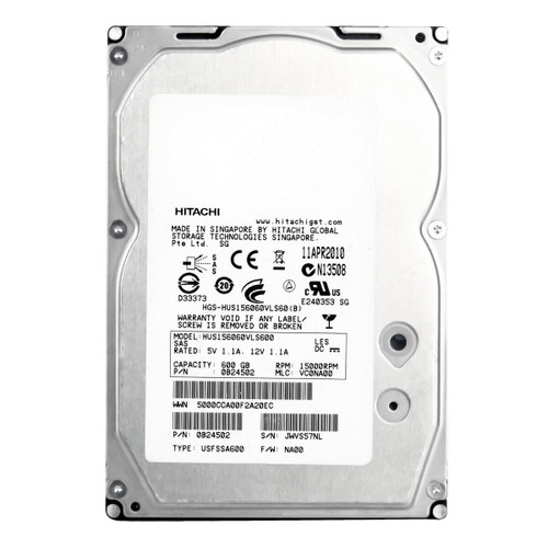 HGST Hitachi Ultrastar 15K600 0B24502 600GB 15K RPM 3.5" SAS 6Gbps Hard Drive