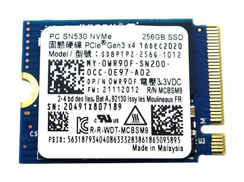 WDS256G1X0C-00ENX0 Western Digital Black 256GB NVMe M.2 2280 SSD