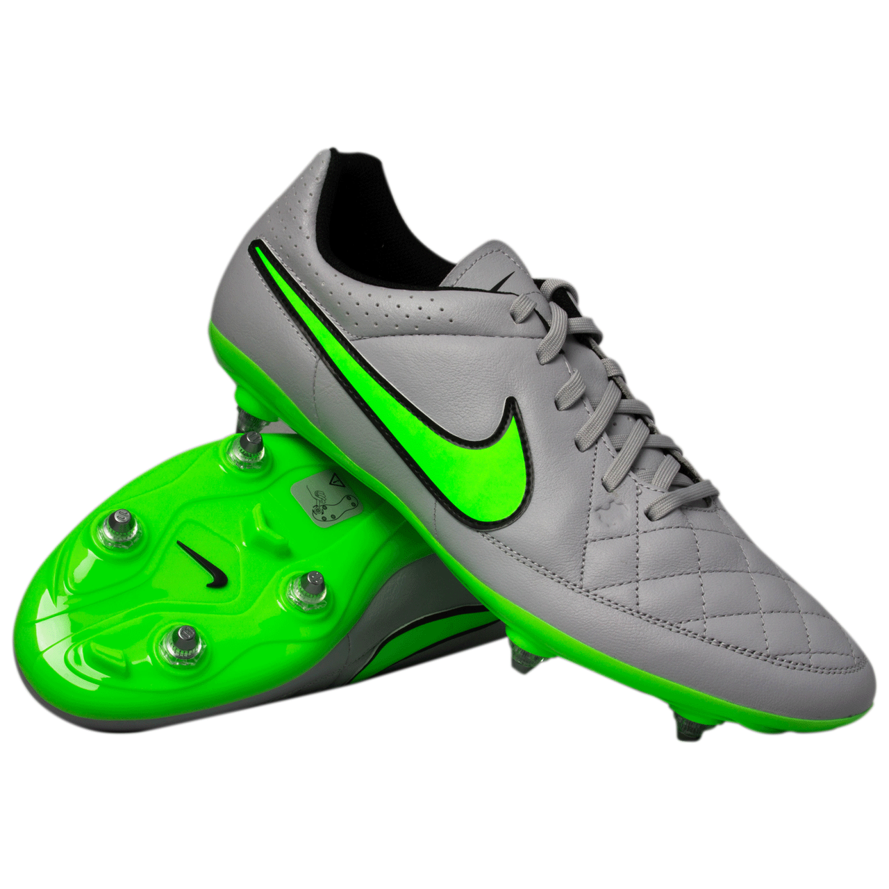 Nike Tiempo Genio Leather SG - WolfGrey/Green on sale at Rugby City | 109.99