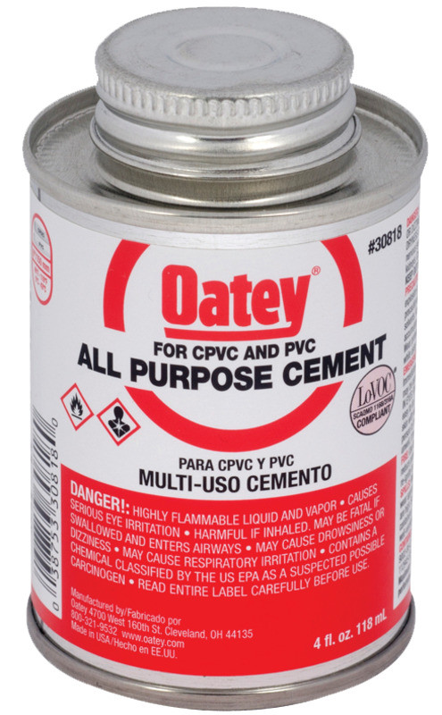 PVC All Purpose Pipe Cement Low VOC 4 Oz Surry General Store