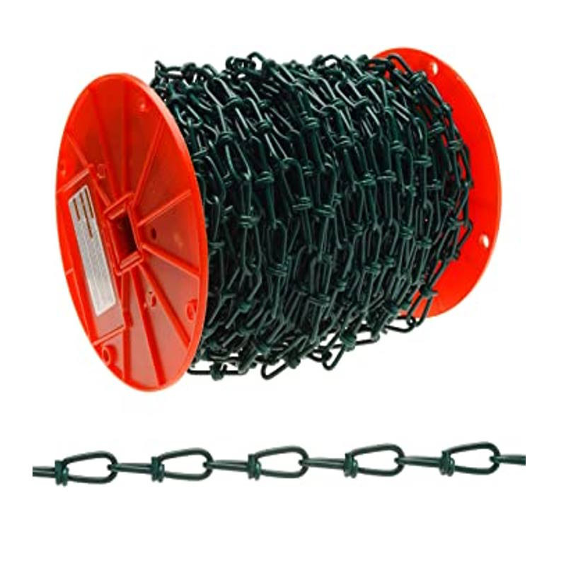Chain Dbl Loop Chain- Double Loop- #2/0- Green Plastic Coated- Sold By The Foot ...